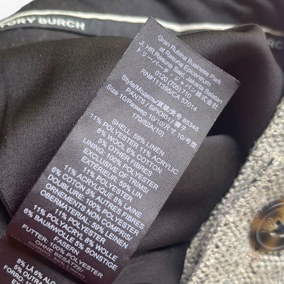 Tory Burch Wide Leg Tweed Pants Size 10 - Picture 10 of 11